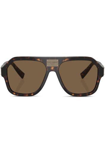 Dolce & Gabbana Eyewear logo-plaque sunglasses - Marrone