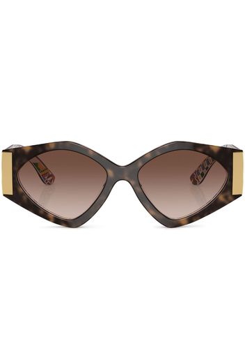 Dolce & Gabbana Eyewear Occhiali da sole tondi con effetto tartarugato - Marrone