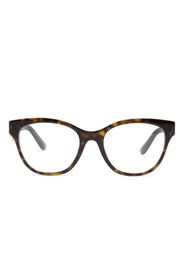 Dolce & Gabbana Eyewear logo-plaque round-frame glasses - Marrone