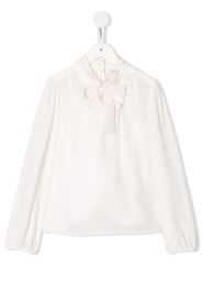 Blusa con collo lavallière