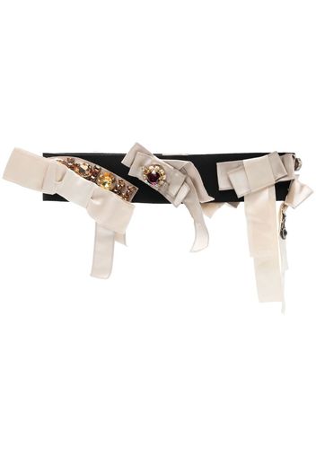 Dolce & Gabbana Pre-Owned 2000s rhinestone-embellished silk belt - Nero