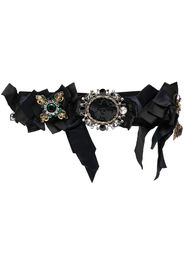 Dolce & Gabbana Pre-Owned 2000s stone-embellished decorative bow belt - Nero