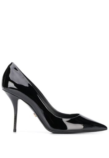 polished leather pointed pumps