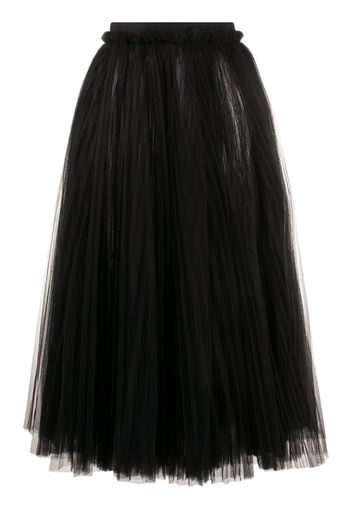 ruched tulle midi skirt