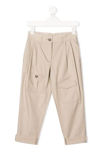 multi-pocket pleated trousers