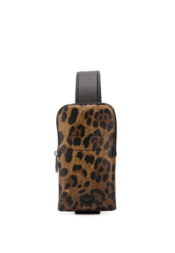 leopard print cross-body bag