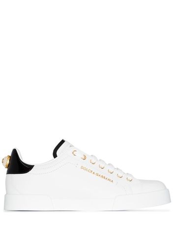 white classic leather low top sneakers