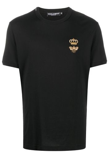 crown embroidered T-shirt