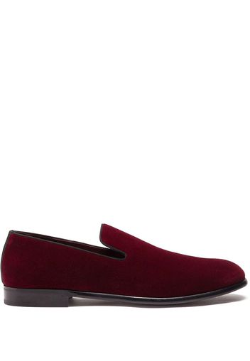 Dolce & Gabbana velvet-effect slippers - Rosso