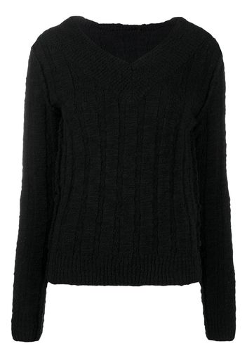 knitted V-neck jumper