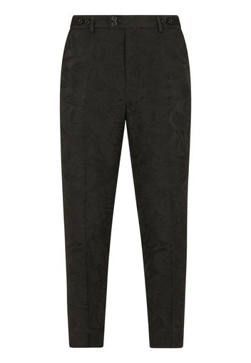 floral jacquard tailored trousers