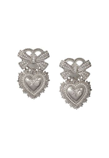 18kt white gold Devotion diamond sacred heart earrings