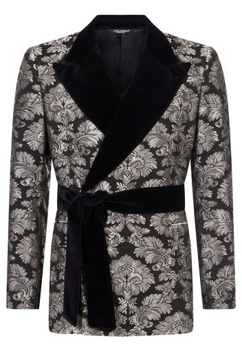 jacquard belted blazer