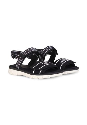 Dolce & Gabbana Kids Sandali con logo - Nero