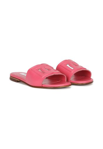 Dolce & Gabbana Kids DG cut-out slide sandals - Rosa