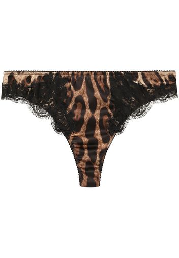 Dolce & Gabbana Tanga con stampa - Marrone