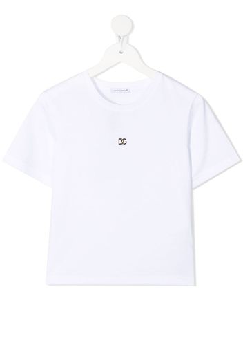 Dolce & Gabbana Kids logo plaque cotton T-shirt - Bianco