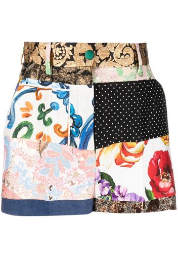 Dolce & Gabbana Shorts con stampa patchwork - Nero