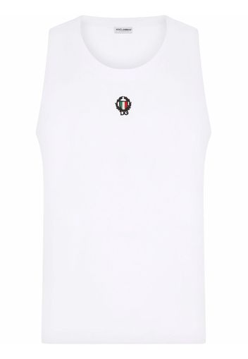 Dolce & Gabbana embroidered motif tank top - Bianco