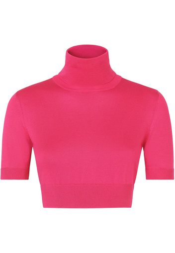 Dolce & Gabbana Top crop a collo alto - Rosa