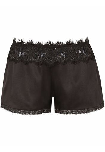 Dolce & Gabbana lace-trim mini shorts - Nero
