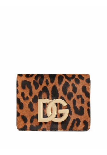 Dolce & Gabbana leopard-print crossbody bag - Marrone