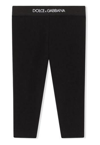 Dolce & Gabbana Kids Leggings con applicazione - Nero