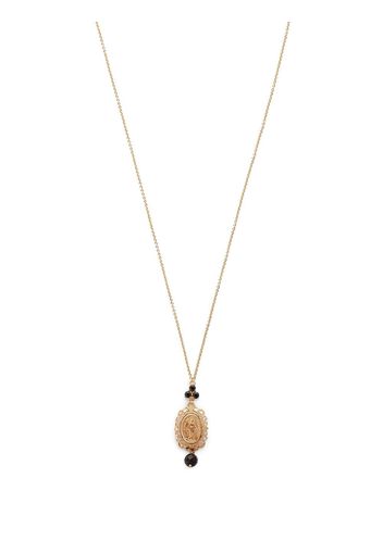 Dolce & Gabbana 18kt yellow gold Virgin Mary sapphire and jade pendant necklace - Oro