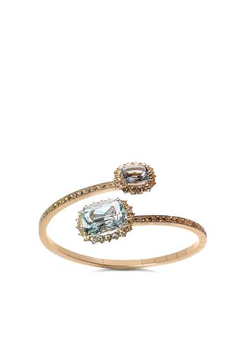 Dolce & Gabbana 18kt yellow gold acquamarine and sapphire ring - Oro