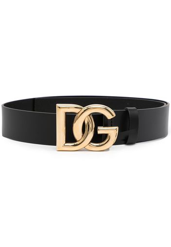 Dolce & Gabbana logo-plaque leather belt - Nero