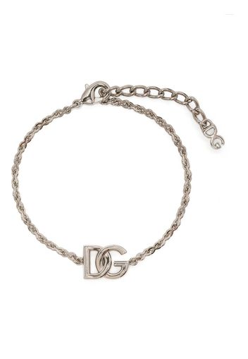 Dolce & Gabbana logo-plaque chain-link bracelet - Argento