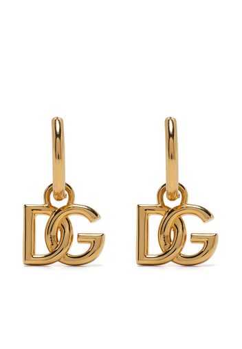 Dolce & Gabbana logo-plaque hoop earrings - Oro