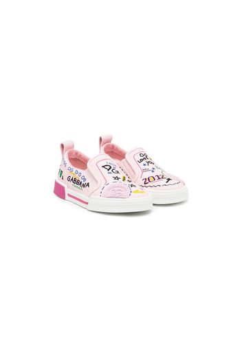 Dolce & Gabbana Kids Sneakers con stampa - Rosa