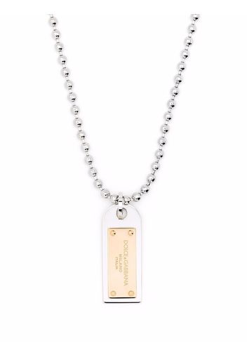 Dolce & Gabbana two-tone military dog tag necklace - Argento