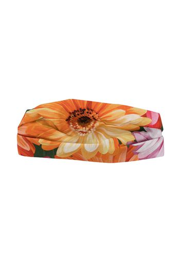 Dolce & Gabbana Kids floral-print cotton headband - Arancione