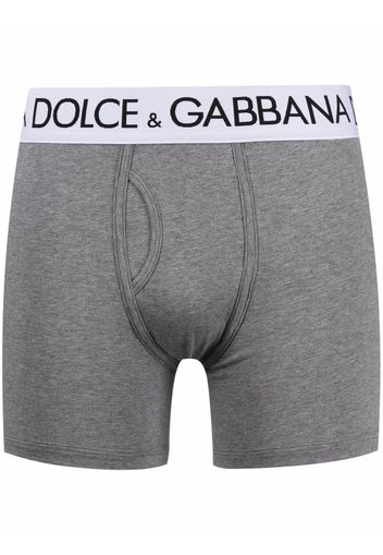 Dolce & Gabbana logo-waistband boxer trunks - Grigio