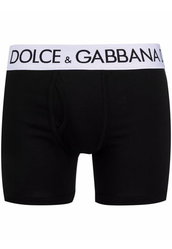 Dolce & Gabbana logo-waistband boxer trunks - Nero