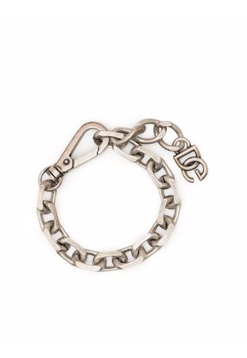 Dolce & Gabbana logo charm cable-link chain bracele - Argento