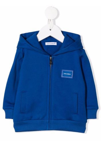 Dolce & Gabbana Kids logo-patch cotton jacket - Blu