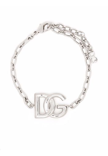 Dolce & Gabbana logo-plaque chain-link bracelet - Argento