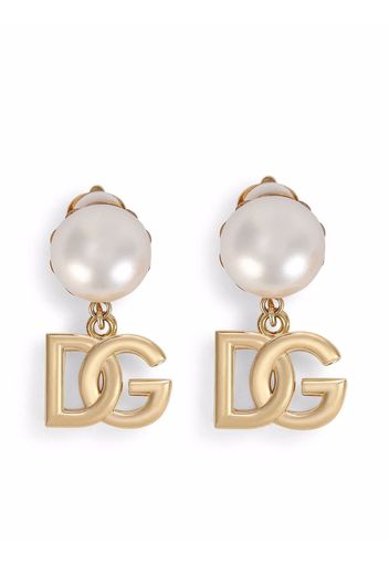 Dolce & Gabbana Orecchini a clip con logo DG - Oro