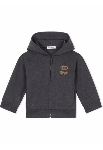 Dolce & Gabbana Kids Felpa con ricamo - Grigio