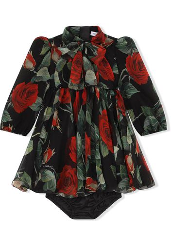 Dolce & Gabbana Kids abito con stampa - Nero