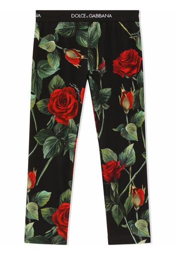 Dolce & Gabbana Kids Leggings con stampa - Nero