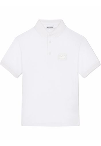 Dolce & Gabbana Kids Polo con applicazione - Bianco