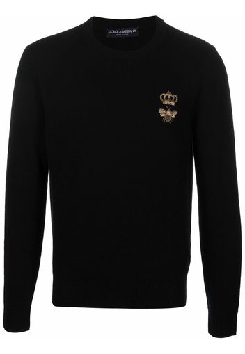 Dolce & Gabbana embroidered virgin wool jumper - Nero