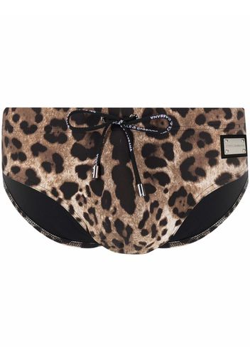 Dolce & Gabbana Costume da bagno leopardato - Marrone