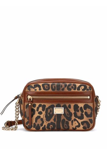 Dolce & Gabbana leopard-print crossbody bag - Marrone