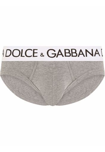 Dolce & Gabbana logo-waistband stretch-cotton briefs - Grigio