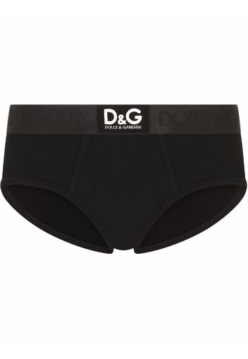 Dolce & Gabbana logo-waistband stretch-cotton briefs - Nero